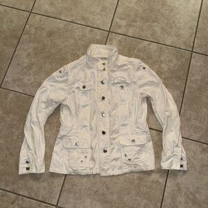 Jones New York Vintage OG White Utility Lightweight Jacket